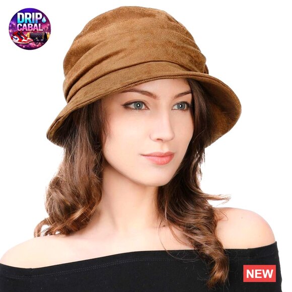 Polyester Blend Packable Cloche Bucket Hat with Chin Strap main image 6